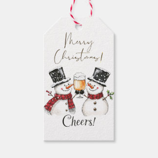 Snowman Wine Winter Christmas Gift Tags