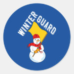 Snowman Winter Guard Classic Round Sticker