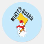 Snowman Winter Guard Classic Round Sticker