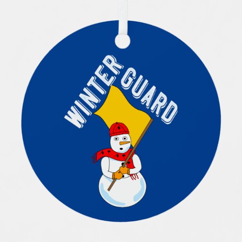 Snowman Winter Guard Metal Ornament