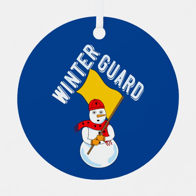 Snowman Winter Guard Metal Ornament (Front)