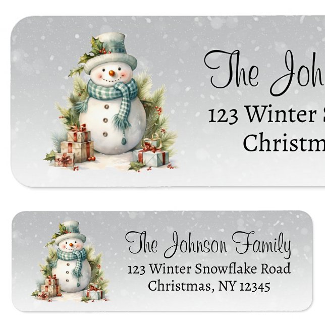 Snowman Winter Holiday Christmas Return Address Label (Creator Uploaded)