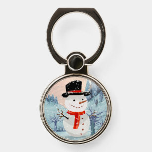 Snowman Winter Holidays   Christmas Phone Ring Stand