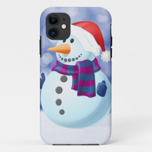 Snowman Winter Merry Christmas Snow iPhone 11 Case