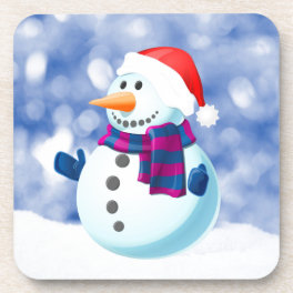Snowman Winter Merry Christmas Snow Drink Coaster