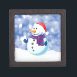 Snowman Winter Merry Christmas Snow Gift Box<br><div class="desc">Cute Snowman in snow Christmas Theme Doormat.</div>