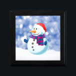 Snowman Winter Merry Christmas Snow Jewelry Box<br><div class="desc">Cute Snowman in snow Christmas Theme Doormat.</div>