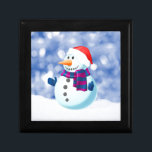 Snowman Winter Merry Christmas Snow Jewelry Box<br><div class="desc">Cute Snowman in snow Christmas Theme Doormat.</div>
