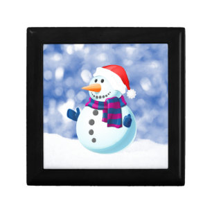 Snowman Winter Merry Christmas Snow Jewelry Box
