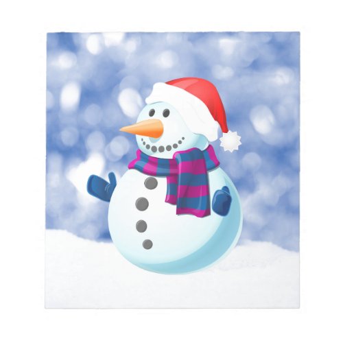 Snowman Winter Merry Christmas Snow Notepad