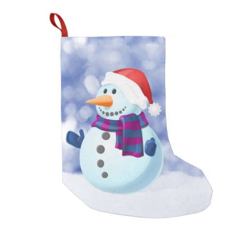 Snowman Winter Merry Christmas Snow Small Christmas Stocking