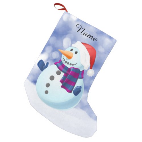 Snowman Winter Merry Christmas Snow Small Christmas Stocking