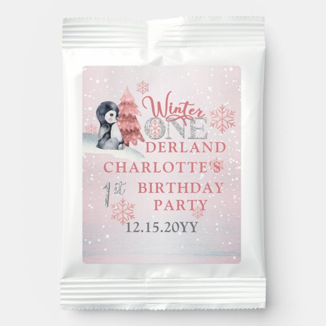 Snowman Winter ONEderland 1st Birthday Hot Chocolate Drink Mix (Front)