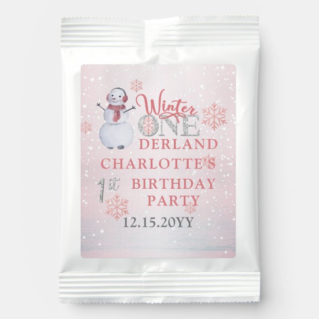 Snowman Winter ONEderland 1st Birthday Hot Chocolate Drink Mix (Front)