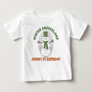 Snowman Winter Onederland 1st Birthday T-Shirt