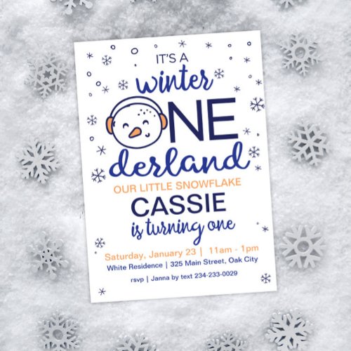 Snowman Winter ONEderland Invitation