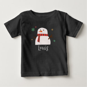 Snowman Winter Personalized Baby T-Shirt