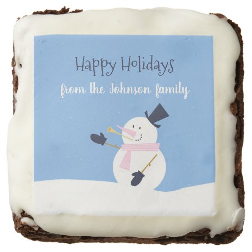 Snowman Winter Personalized Brownie