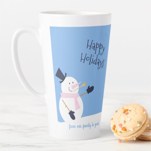 Snowman Winter Personalized Latte Mug