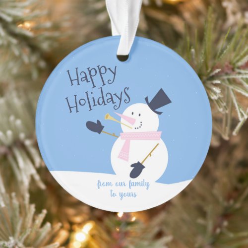 Snowman Winter Personalized Ornament