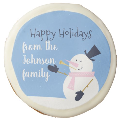 Snowman Winter Personalized Sugar Cookie