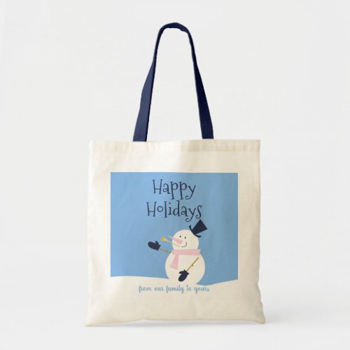 Snowman Winter Personalized Tote Bag