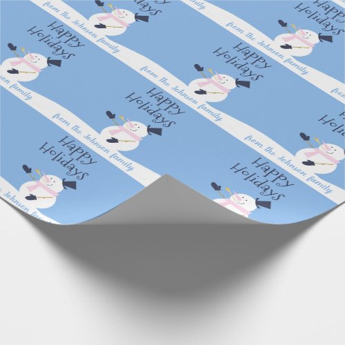Snowman Winter Personalized Wrapping Paper