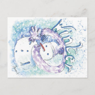 Snowman Winter season post card