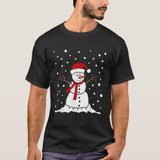 Snowman Winter Snow Women Men Kids Funny Family Ch T-Shirt (Front)