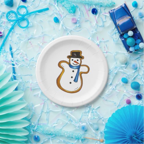 Snowman Winter Sugar Cookie Christmas Hanukkah Paper Plates