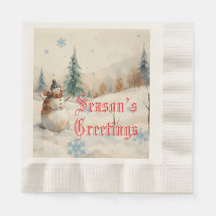 Snowman Winter-Themed  Napkins