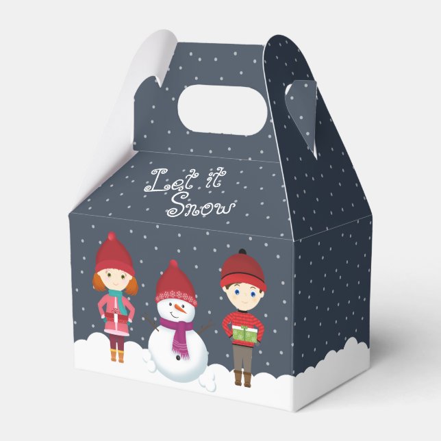 Snowman Winter Wonderland Favor Boxes (Front Side)