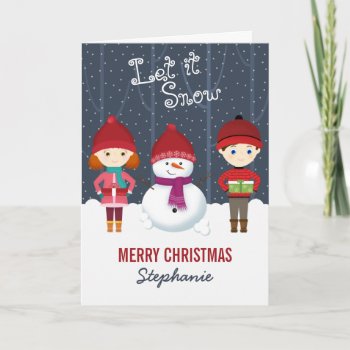 Snowman Winter Wonderland Holiday Card by LifesSweetBlessings at Zazzle