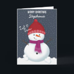 Snowman Winter Wonderland Holiday Card<br><div class="desc">Snowman Winter Wonderland Let It Snow, Let It Snow, Let It Snow. Celebrate the season with this fun and whimsical winter theme. This wintery design consists of a fun, loving snowman and two cheerful children dressed in their warmest winter sweaters. Bring out the fun with the matching accessories, gifts, party...</div>