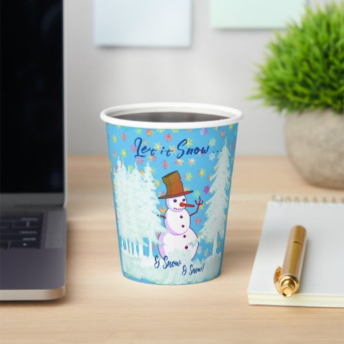 Snowman Wintertime Party Dinner Holiday Paper Cups