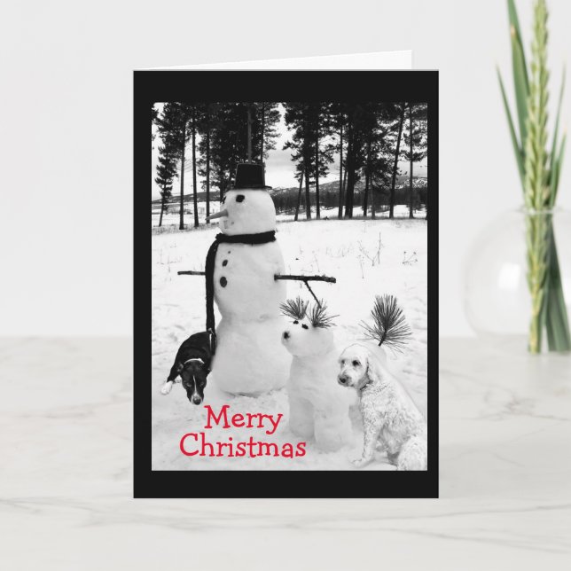 SNOWMAN WISHES FOR **YOUNG DAUGHTER** CHRISTMAS HOLIDAY CARD (Front)