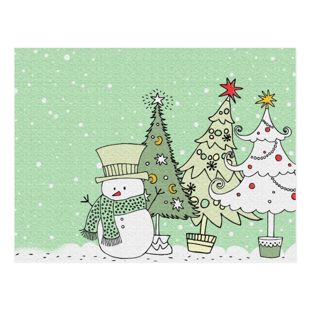 Snowman Wishes Happy Holidays Postcard