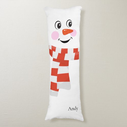 Snowman with a happy face   body pillow