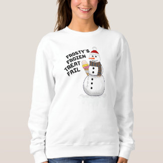 Snowman with a Melting Ice Cream Sweatshirt