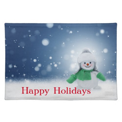Snowman with a scarf   placemat