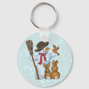Snowman with animals keychain