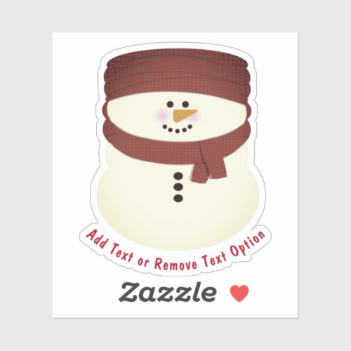 Snowman with Beanie Christmas Sticker