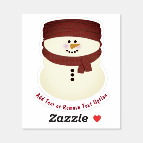 Snowman with Beanie Christmas Sticker