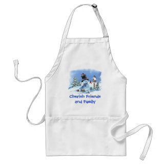 Snowman with Birds Adult Apron