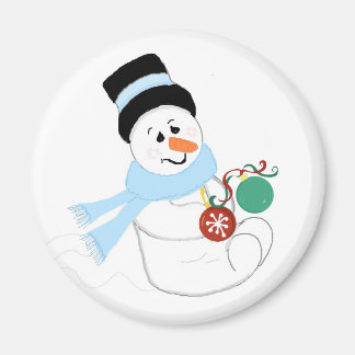 Snowman with Christmas Ornaments Magnet