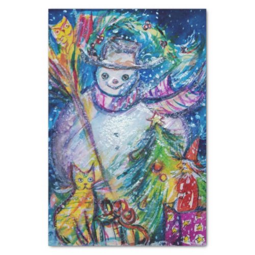 SNOWMAN WITH CHRISTMAS TREE AND TOYS TISSUE PAPER