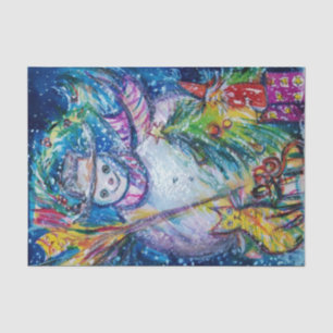 SNOWMAN WITH CHRISTMAS TREE AND TOYS TISSUE PAPER