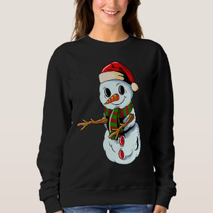 Snowman with Christmashat Floss Dance on Christmas Sweatshirt