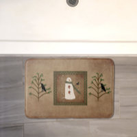 Snowman With Crow Bath Mat