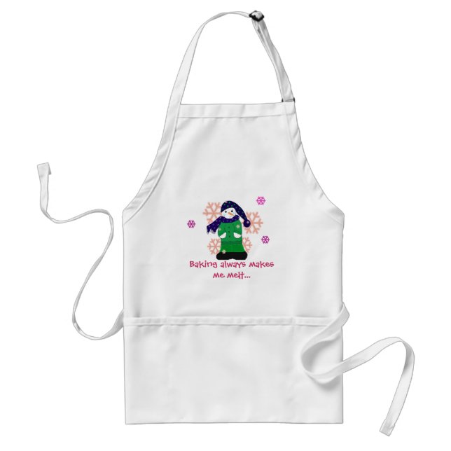 Snowman with Cute Saying Adult Apron (Front)